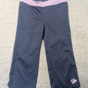 Nike vintage capri 3/4 Mesh, Gym, Yoga, Athletic, Sports Pants - Navy/Purple XL